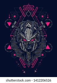 Robot Anubis with sacred geometry pattern