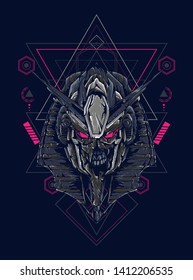 Robot Anubis with sacred geometry pattern