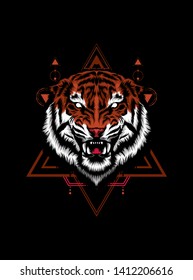 Robot Anubis with sacred geometry pattern
