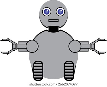 Robot With Arm Automation Technology Chatbot Vector