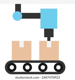 Robot Arm AutomationIcon Vector FLat Illustration