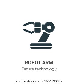 Robot arm glyph icon vector on white background. Flat vector robot arm icon symbol sign from modern future technology collection for mobile concept and web apps design.