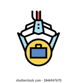 vector de icono de color de la carcasa del brazo robot. signo de la carcasa del brazo robot. ilustración de símbolo aislado