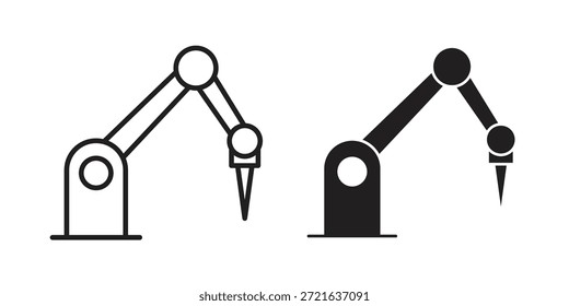 Roboterarm-Symbol in gefüllt, dünne Linie, Strichstil für Website und Apps