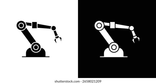Roboterarm-Symbol eines flachen Stilvektors