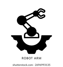 Ícone De Braço De Robô, Glifo Mini Ilustração Relacionam-Se À Indústria 4-0. Use Para O Desenvolvimento Moderno De Conceitos, Ui, Ux Web E Aplicativos.