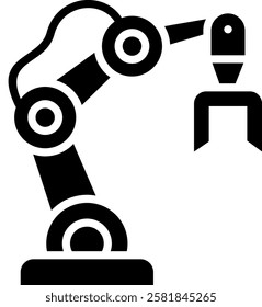 Robot Arm Icon Glyph Vector Illustration