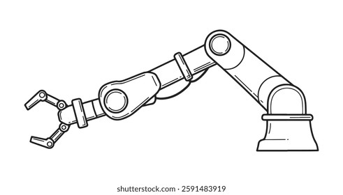 Robot arm icon isolated on a white background, suitable for use on websites and applications. Vector illustration.