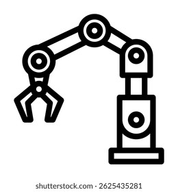 Robot arm icon line style transparent