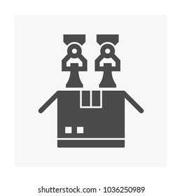Robot arm icon on white.