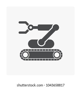 Robot arm icon on white.