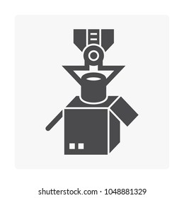 Robot arm icon on white.