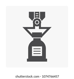 Robot arm icon on white.