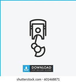 robot arm icon. simple outline robot arm vector icon. on white background.