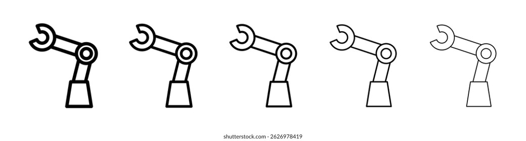 Robot arm icon Simple thin line flat symbol
