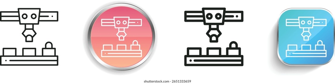 robot arm icon. Thin Linear, Regular and Button Style Design Isolated On White Background