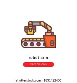 robot arm icon vector illustration. robot arm icon lineal color design.