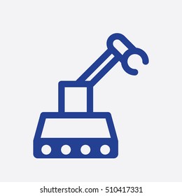 Robot Arm Icon Vector Industrial