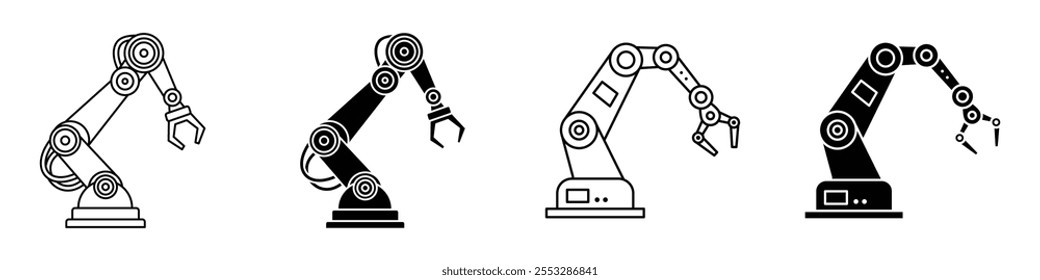 Robot arm icon vector set. EPS10