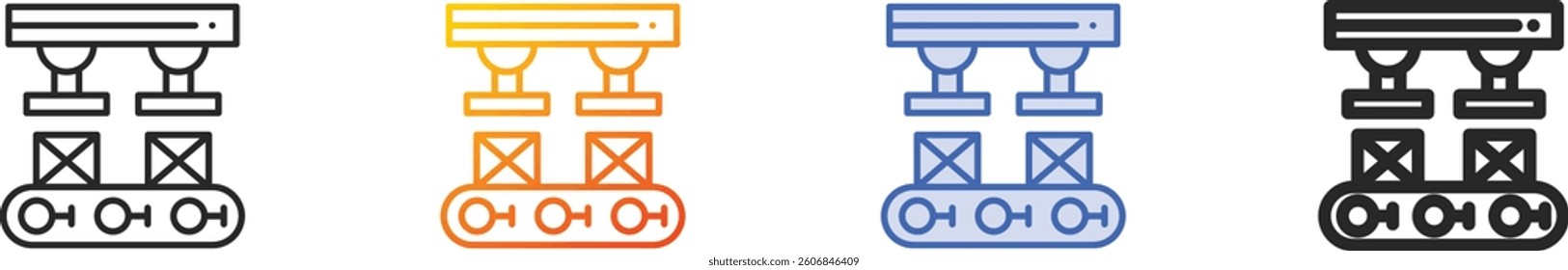 robot arm icon.Thin Linear, Gradient, Blue Stroke and bold Style Design Isolated On White Background