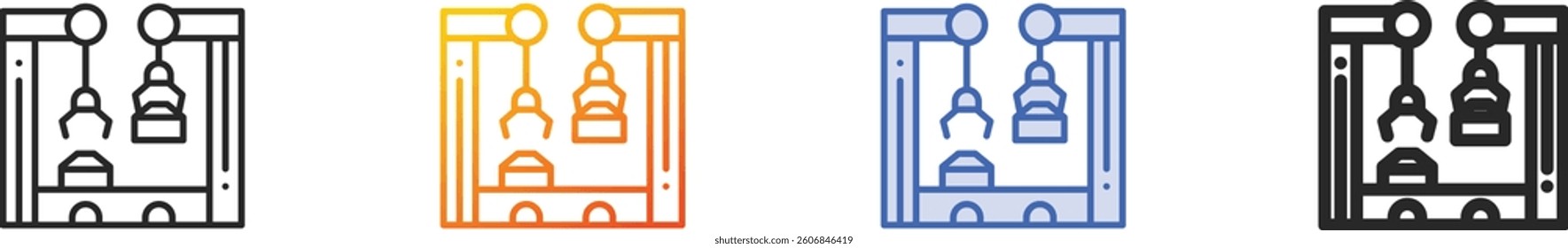 robot arm icon.Thin Linear, Gradient, Blue Stroke and bold Style Design Isolated On White Background