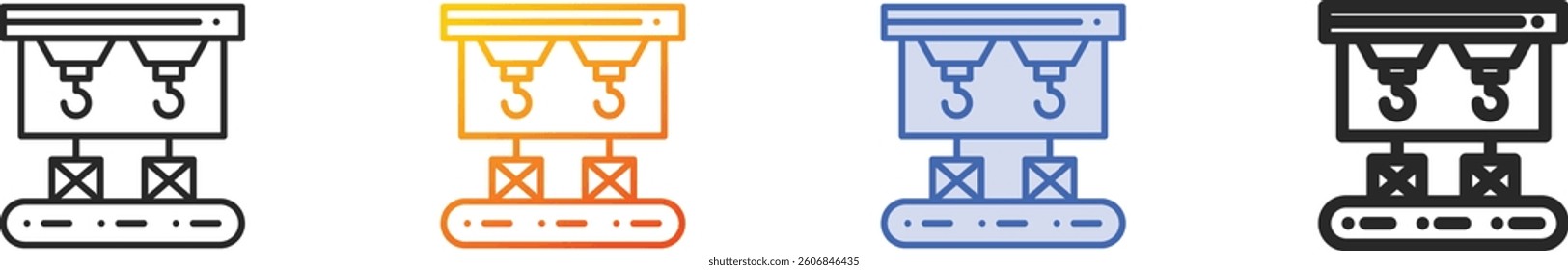 robot arm icon.Thin Linear, Gradient, Blue Stroke and bold Style Design Isolated On White Background
