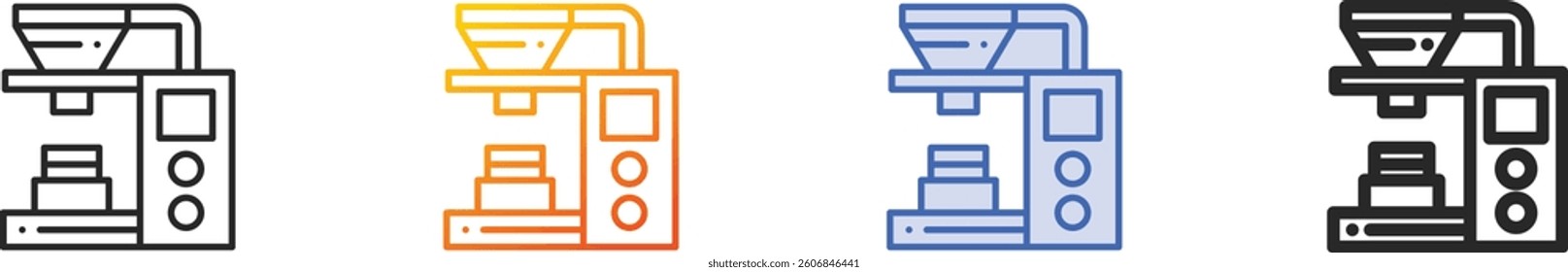 robot arm icon.Thin Linear, Gradient, Blue Stroke and bold Style Design Isolated On White Background