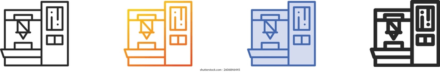 robot arm icon.Thin Linear, Gradient, Blue Stroke and bold Style Design Isolated On White Background