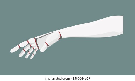 Robot arm isolated. Vector robotic arm symbol.