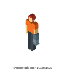 Robot arm isometric left top view 3D icon