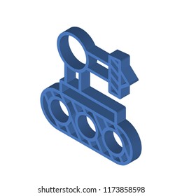 Robot arm isometric left top view 3D icon