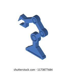 Robot arm isometric left top view 3D icon