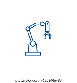 Robot arm line icon concept. Robot arm flat  vector symbol, sign, outline illustration.