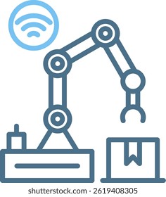 Robot Arm Line Two Colour Icon
