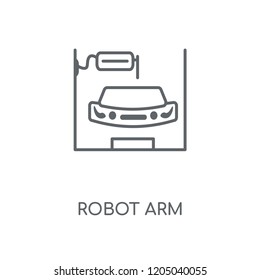 Robot arm linear icon. Robot arm concept stroke symbol design. Thin graphic elements vector illustration, outline pattern on a white background, eps 10.