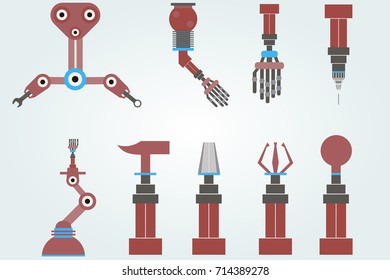 the robot arm manufacturing. production line of the product.