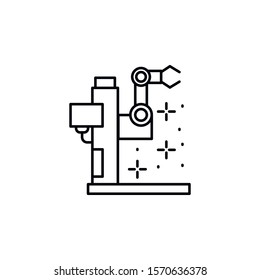 Robot arm, monitor icon. Element of Robotic icon.