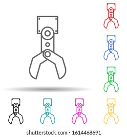 robot arm multi color style icon. Simple thin line, outline vector of manufacturing icons for ui and ux, website or mobile application
