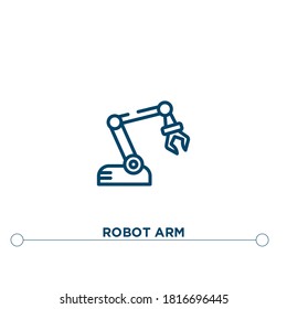 robot arm outline vector icon. simple element illustration. robot arm outline icon from editable industry concept. can be used for web and mobile

