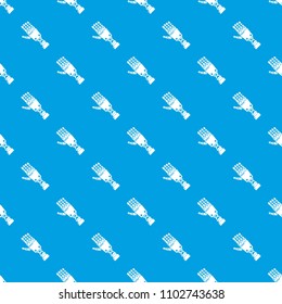 Robot arm pattern vector seamless blue repeat for any use