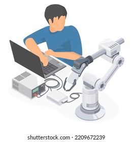robot arm programing programer leaning isometric arduino plc microcontroller