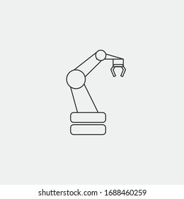 robot arm vector icon industrial manufacture robot technology