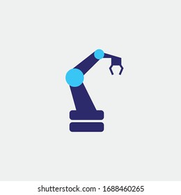 robot arm vector icon industrial manufacture robot technology