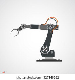 Robot Arm. Vector illustration eps 10. Isolated on white