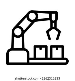 Robot Arm Vector Line Icon Design