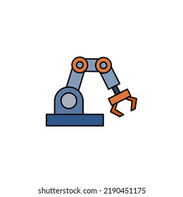 Robot arm vector for website symbol icon presentation