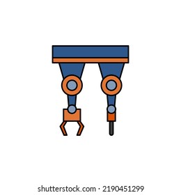 Robot arm vector for website symbol icon presentation