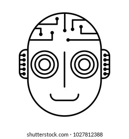robot artificial intelligence head cyber futuristic