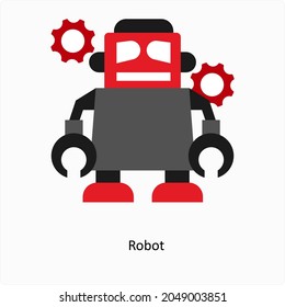 Robot or Artificial Intelligence Icon Concept