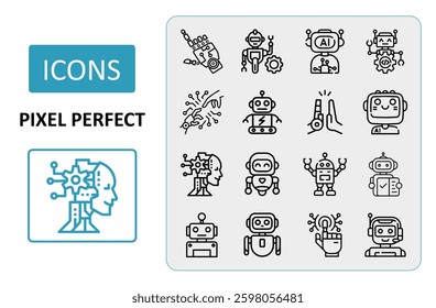 Robot and artificial intelligence icon pack